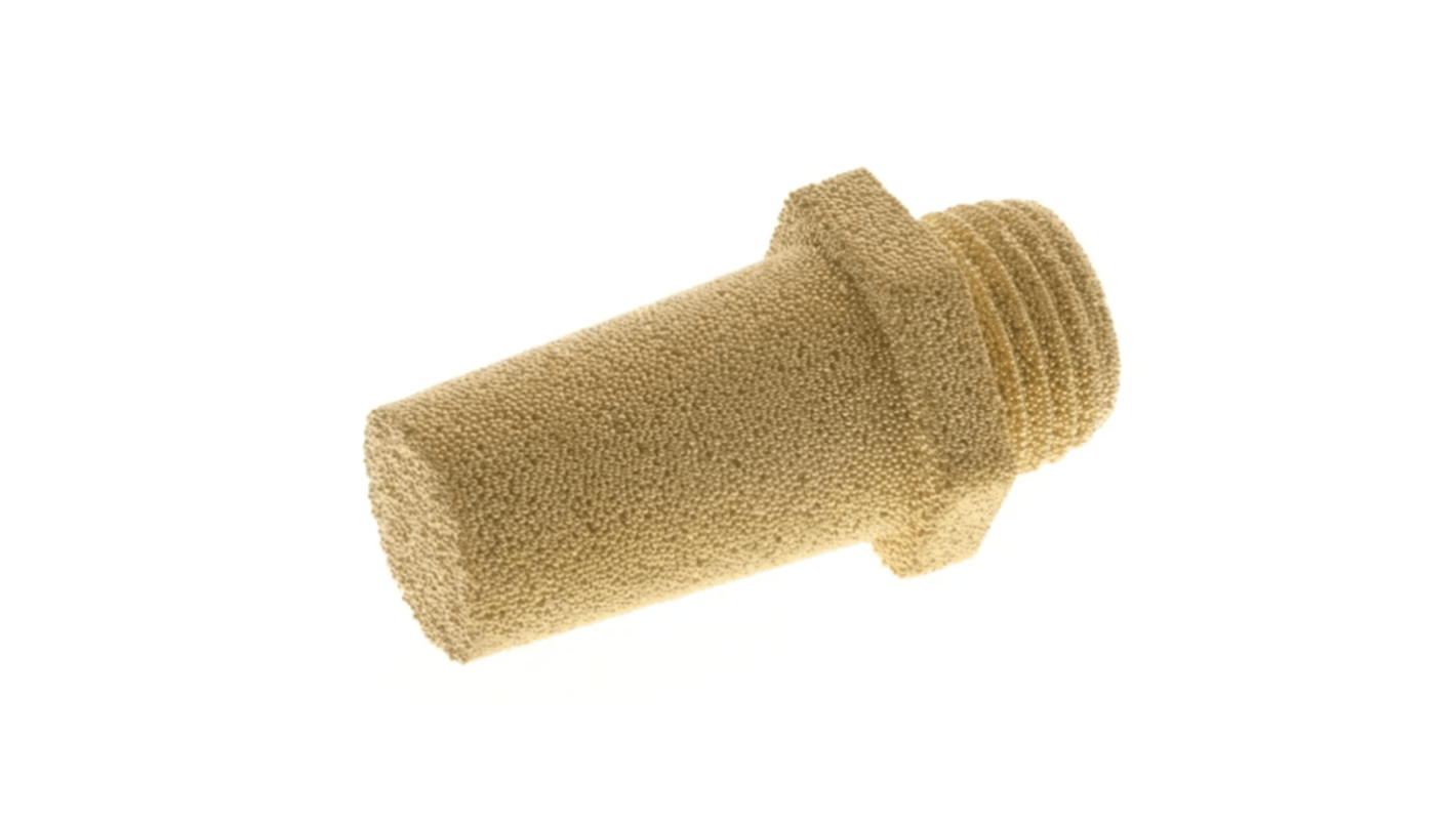 RS PRO Sintered Bronze 10bar Pneumatic Silencer, Threaded, G 1/4 Male