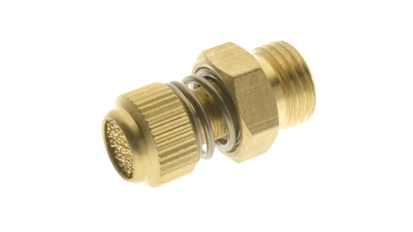 RS PRO Brass, Sintered Bronze 12bar Pneumatic Silencer, Threaded, G 1/4 Male