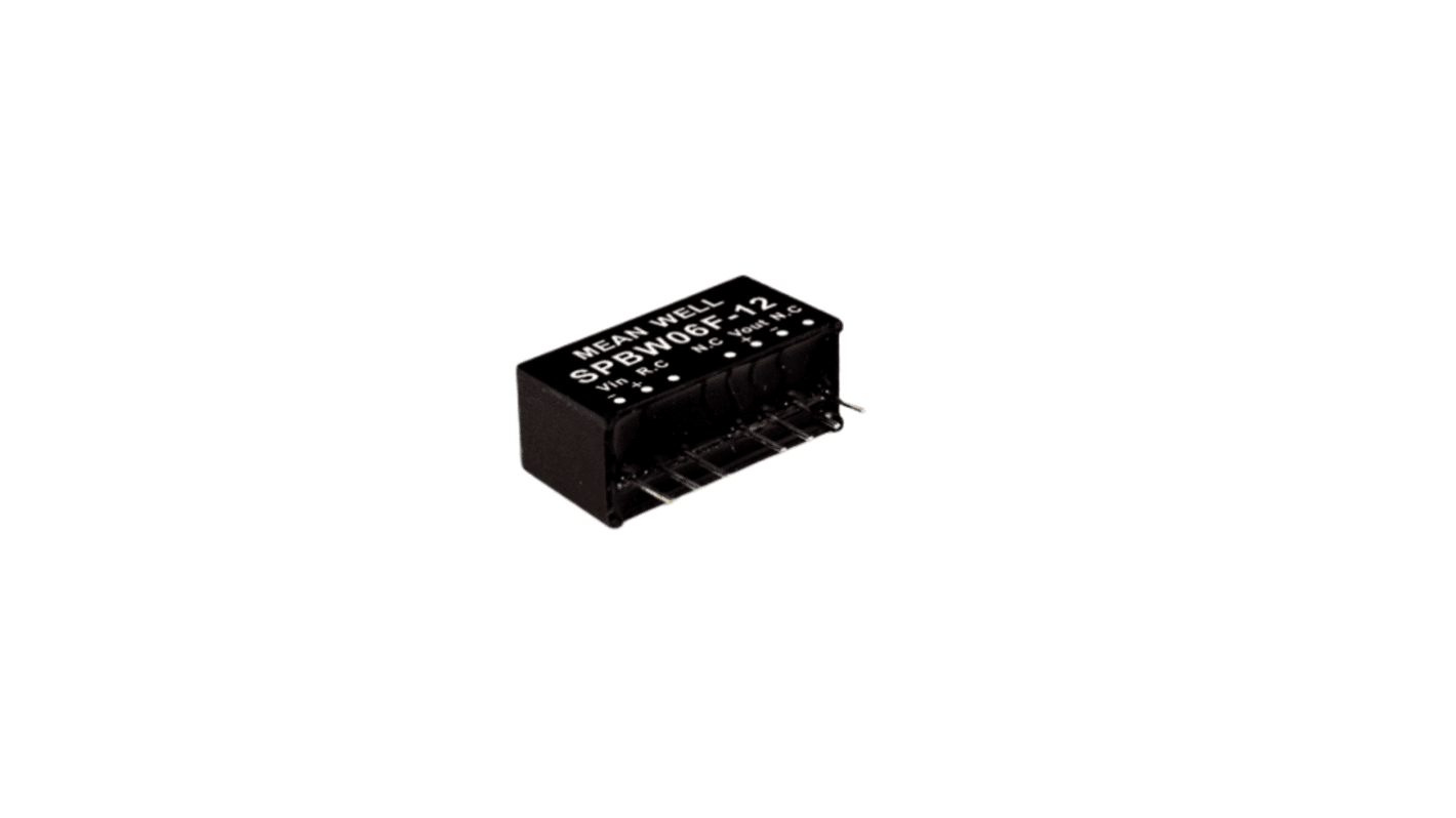 MEAN WELL SPBW06 DC-DC Converter, 3.3V dc/ 1.5A Output, 9 → 36 V dc Input, 6W, Through Hole, +85°C Max Temp
