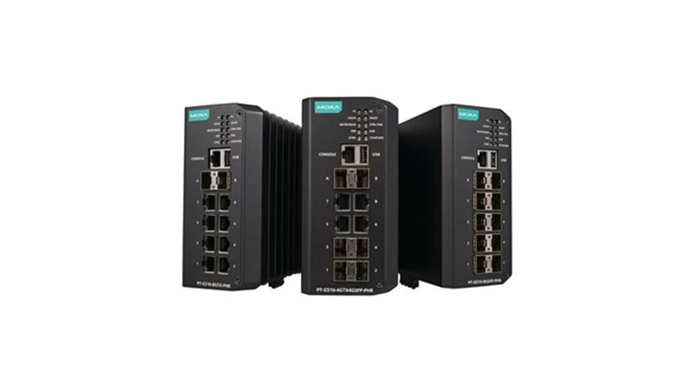 MOXA PT-G510-4GTX4GSFP-PHR-HV, Managed 10 Port Ethernet Switch RJ-45