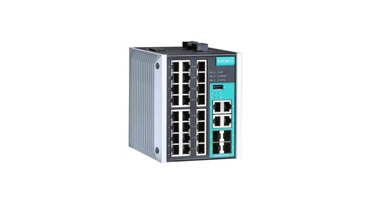 MOXA EDS-528E-4GTXSFP-LV-T, Managed 28 Port Ethernet Switch RJ-45