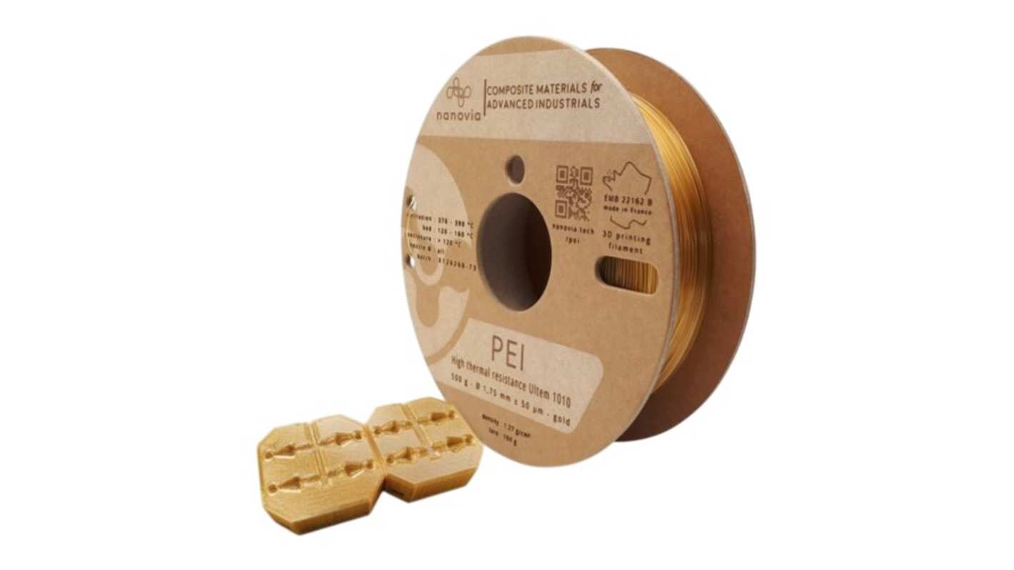 NANOVIA 1.75mm Orange PEI-1010 3D Printer Filament, 2kg