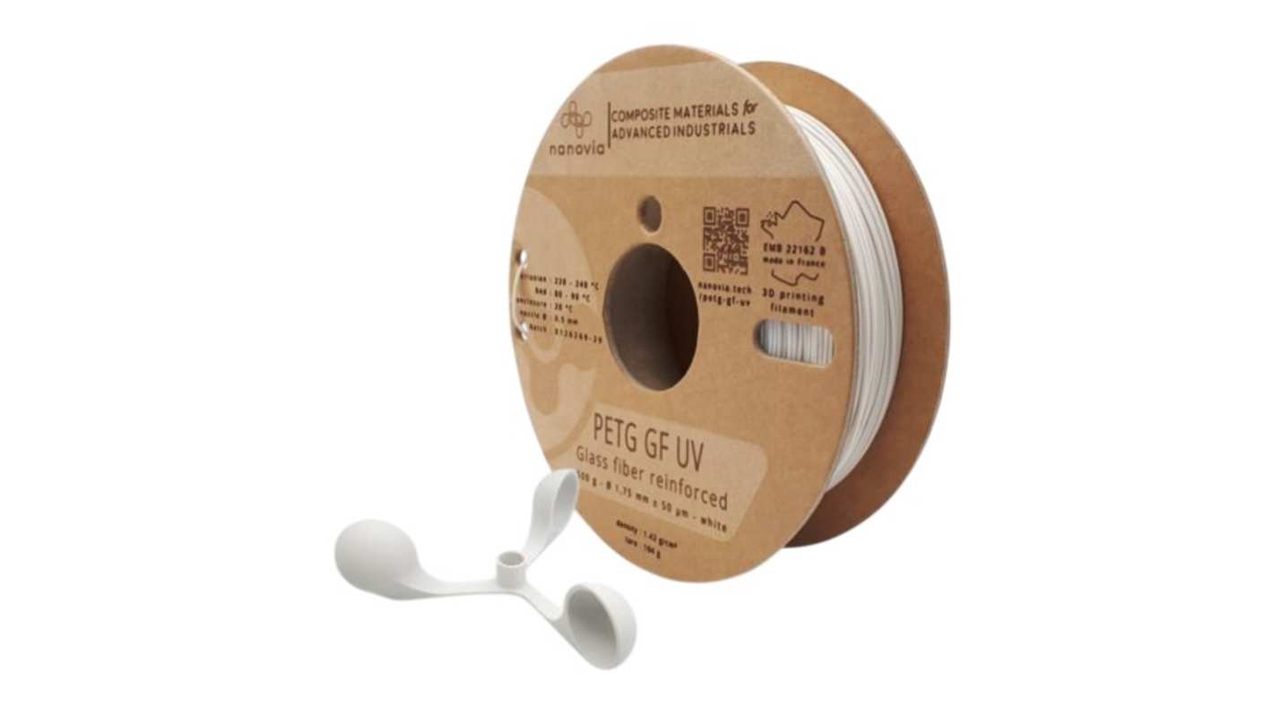 NANOVIA 1.75mm White PETG 3D Printer Filament, 2kg