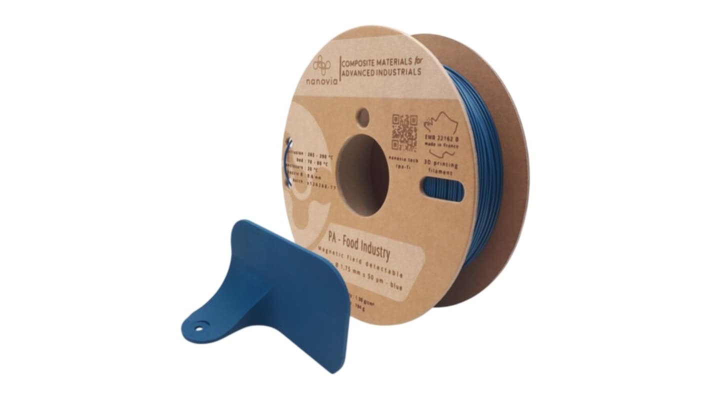NANOVIA 1.75mm Blue PA Food Industry 3D Printer Filament, 500g