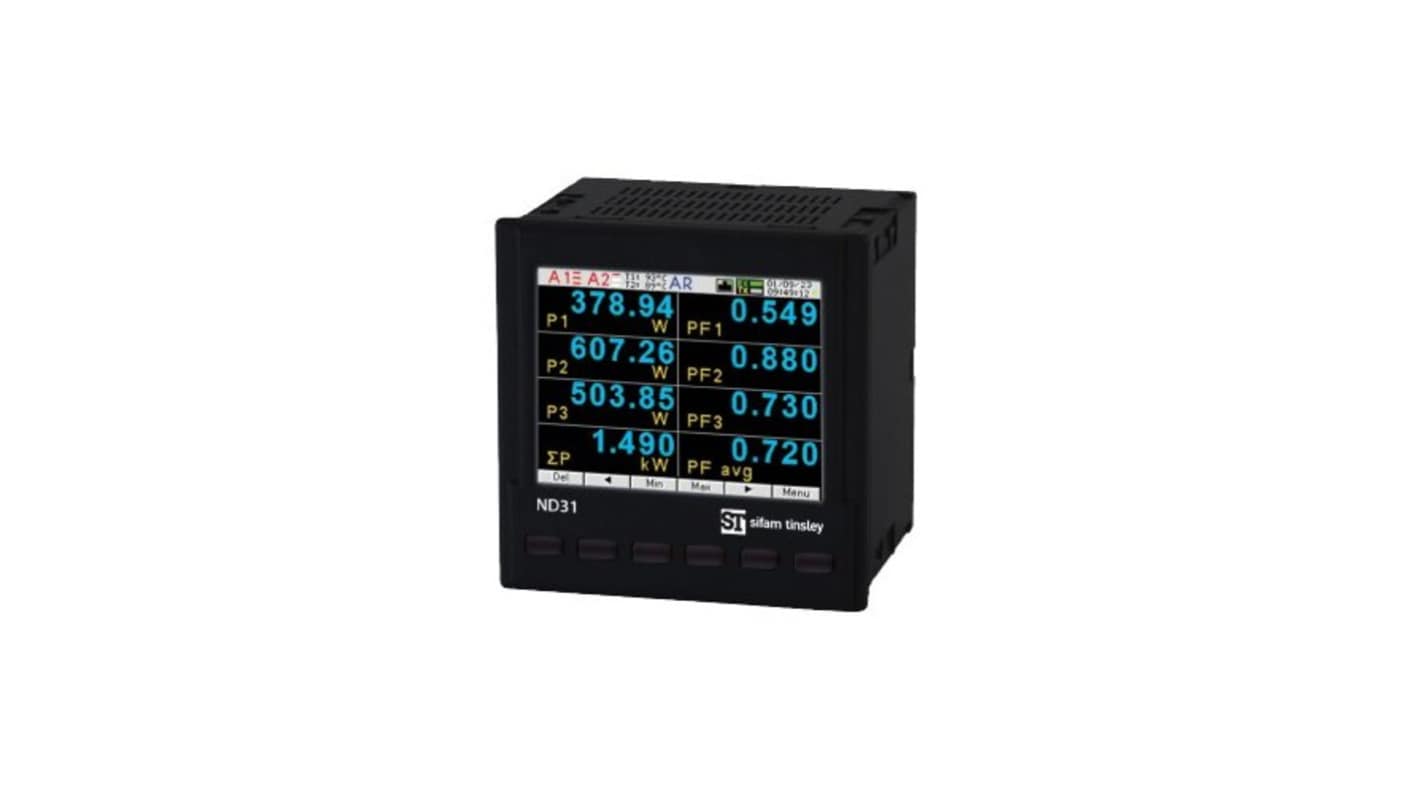 Sifam Tinsley ND31 LCD Digital Power Meter for Current, Voltage, 96mm x 96mm
