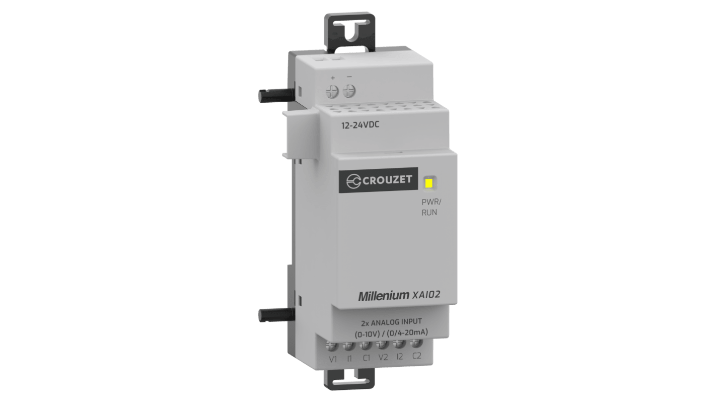 Crouzet MXA Series PLC I/O Module for Use with Millenium Series Logic Controllers, 24 V Supply, 2-Input, Analog Input