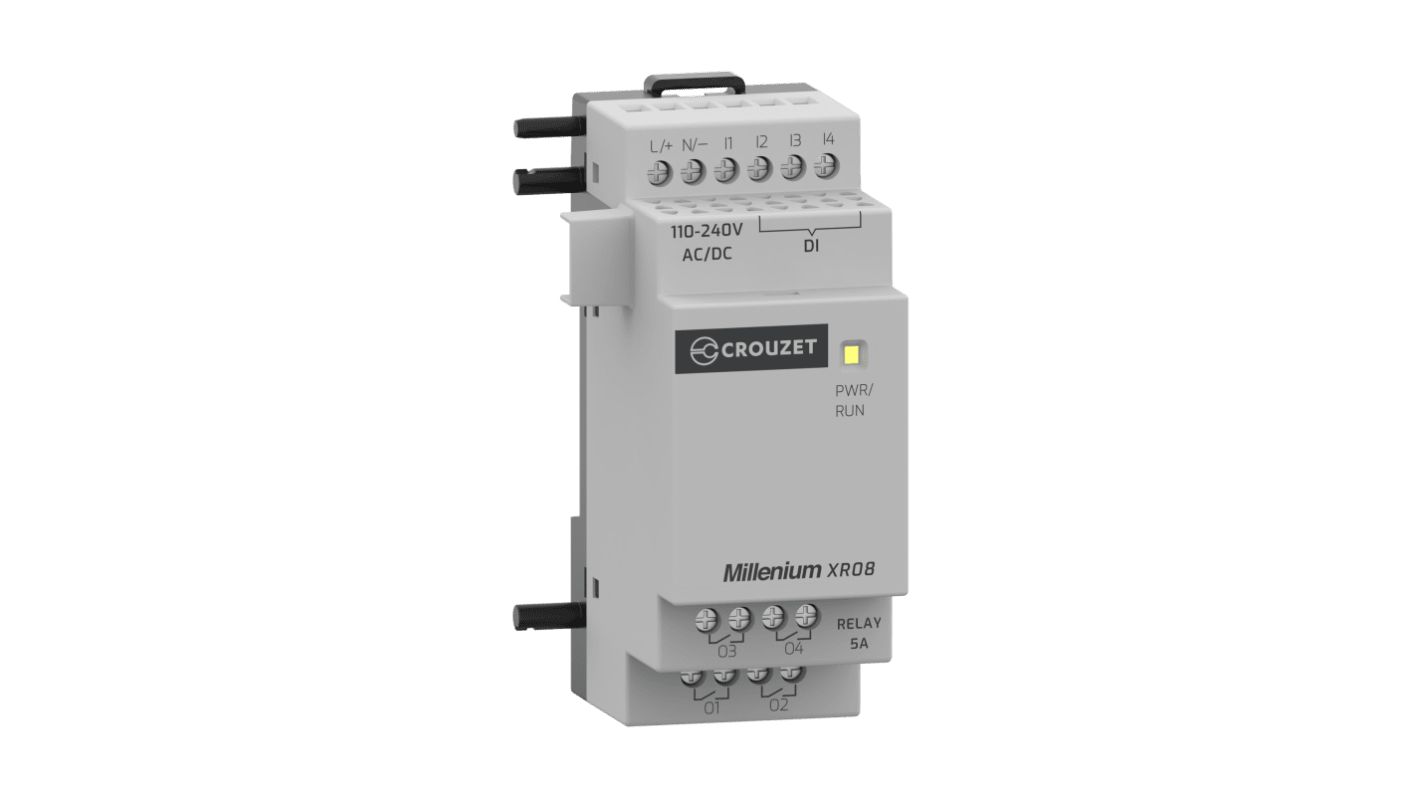 Crouzet MXR Series PLC I/O Module for Use with Millenium Series Logic Controllers, 240 V Supply, Relay Output, 4-Input,