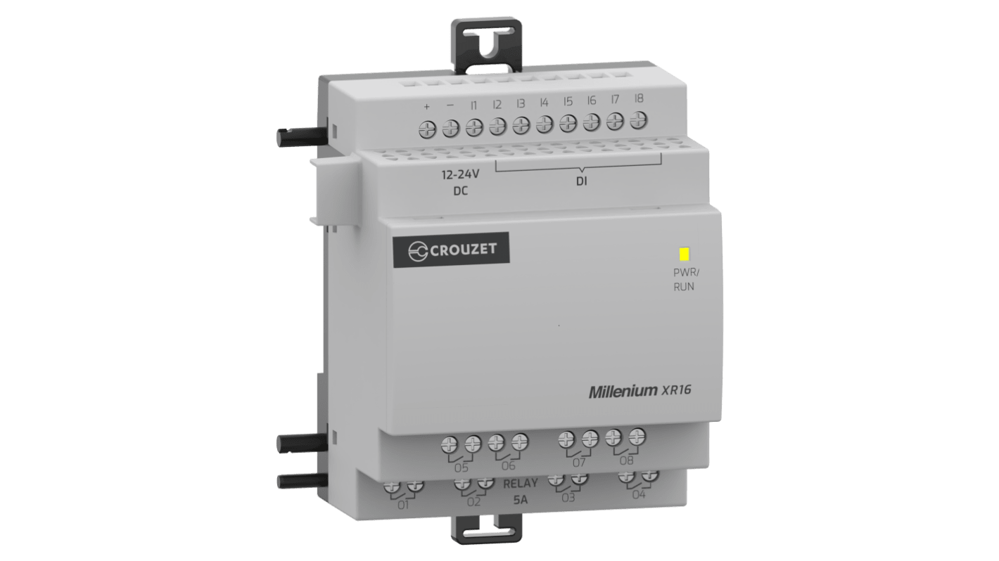Crouzet MXR Series PLC I/O Module for Use with Millenium Series Logic Controllers, 24 V Supply, Relay Output, 8-Input,