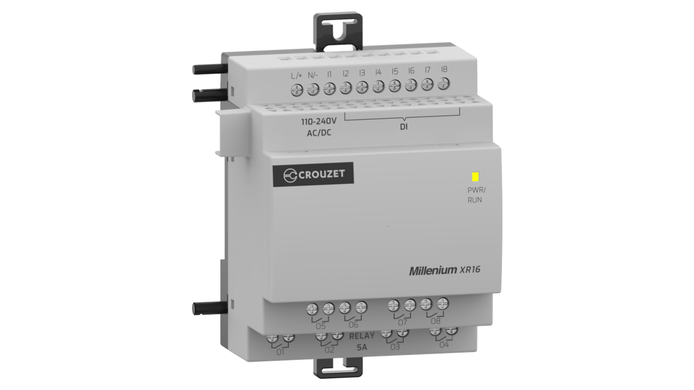 Crouzet MXR Series PLC I/O Module for Use with Millenium Series Logic Controllers, 240 V Supply, Relay Output, 8-Input,