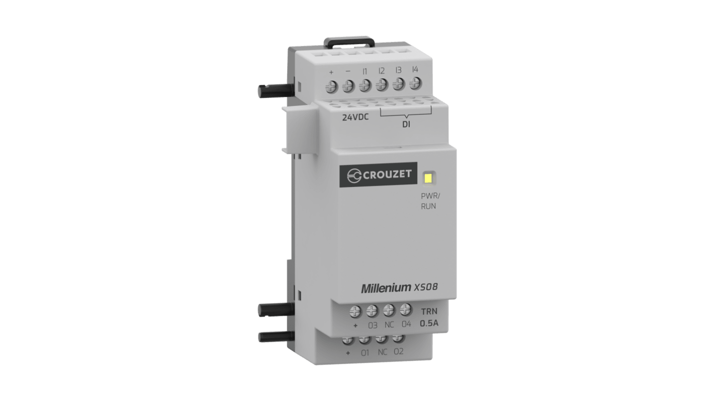 Crouzet MXS Series PLC I/O Module for Use with Millenium Series Logic Controllers, 24 V Supply, Relay Output, 4-Input,