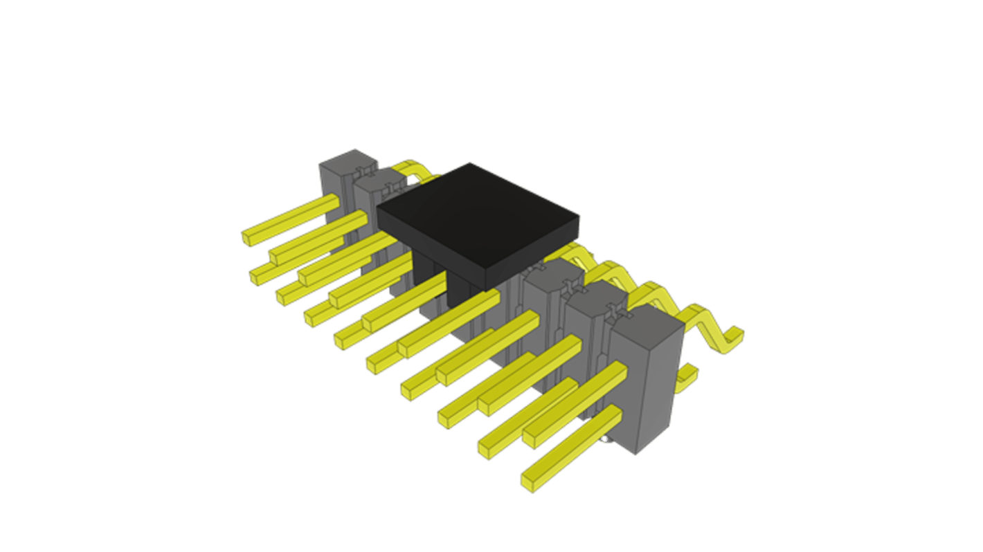 Samtec TSM Series Horizontal Surface Mount PCB Header, 18 Contact(s), 2.54mm Pitch, 2 Row(s), Unshrouded