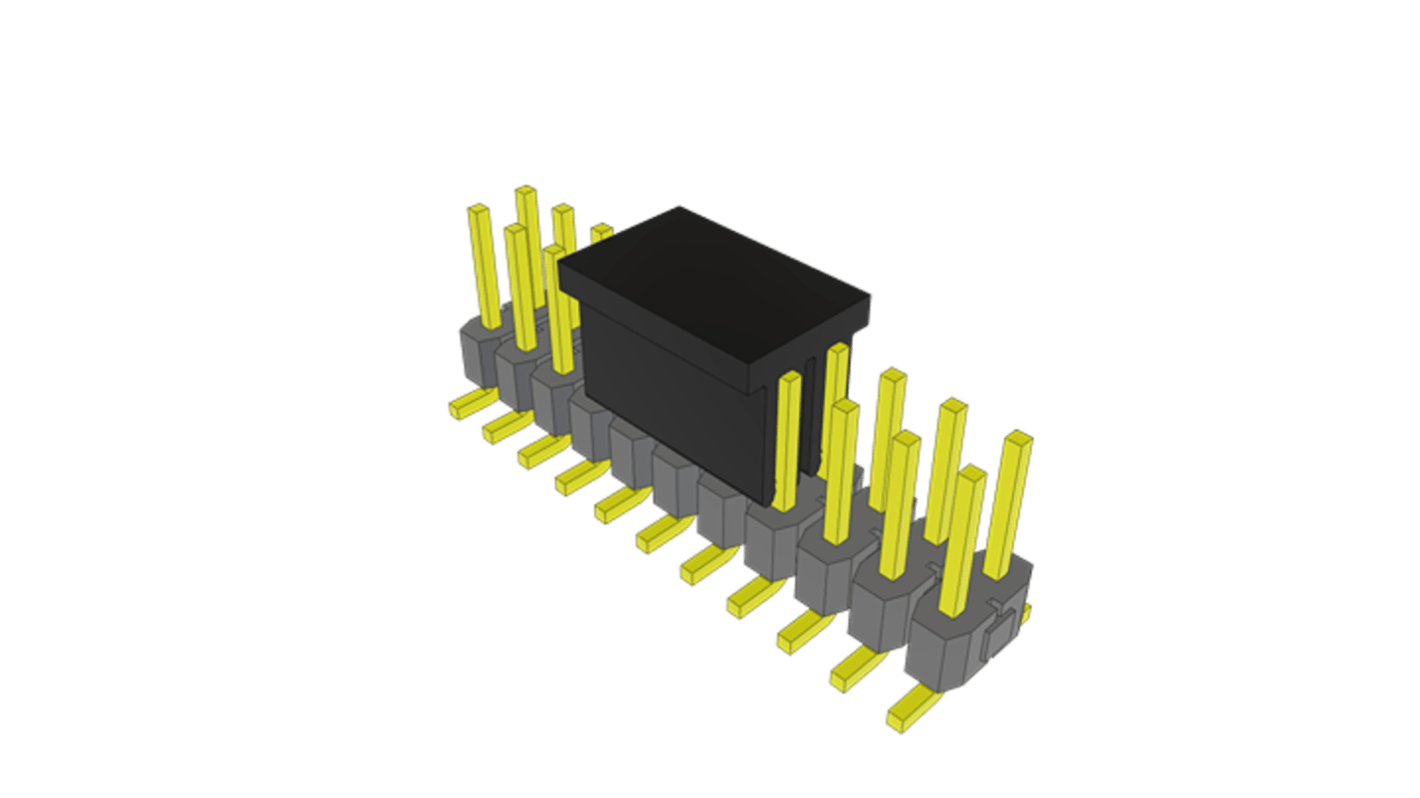 Samtec TSM Series Vertical Surface Mount PCB Header, 22 Contact(s), 2.54mm Pitch, 2 Row(s), Unshrouded