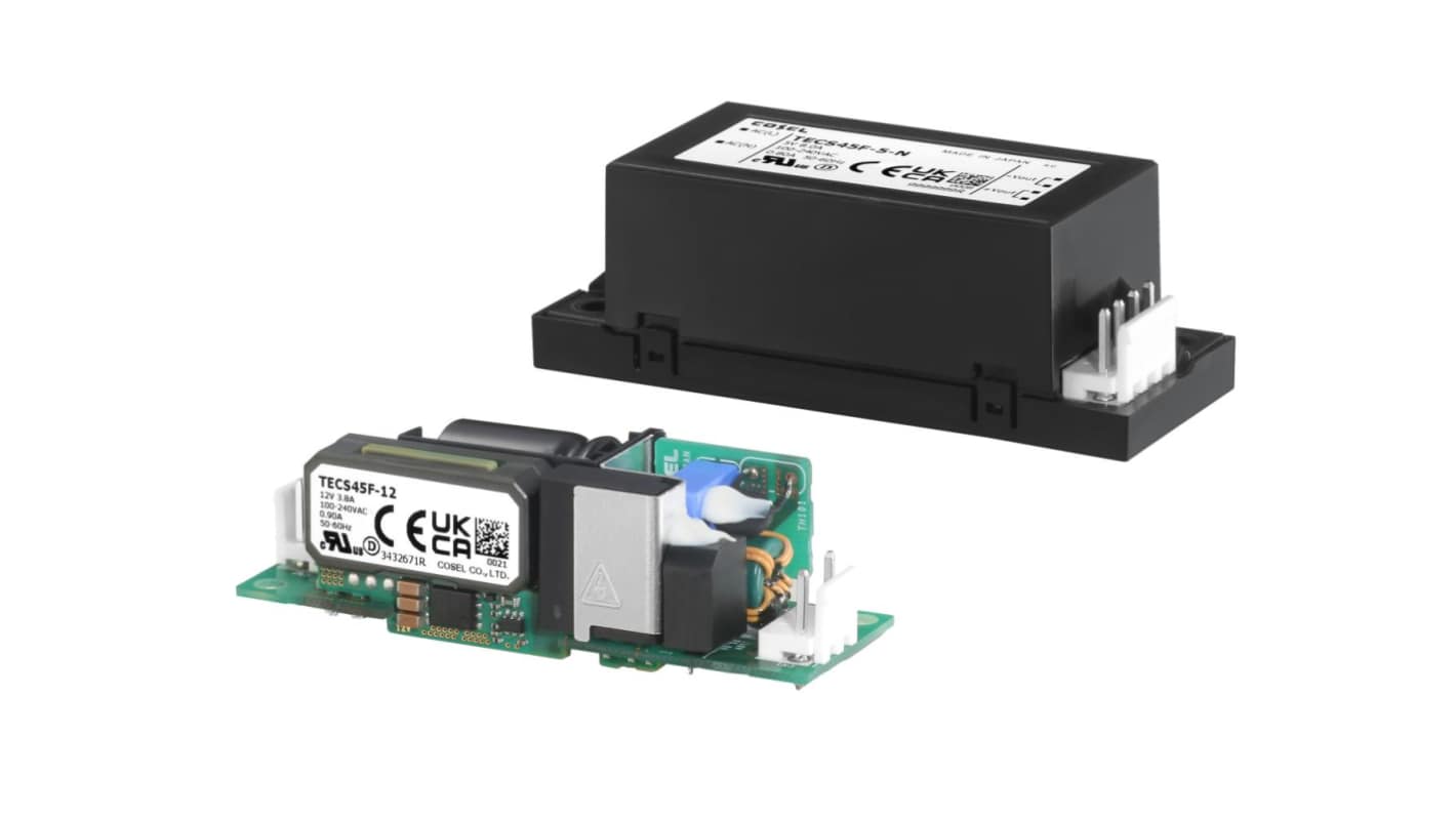 Cosel Switching Power Supply, TECS45F-5, 5V, 8A, 40W, 1 Output, 85 → 264V ac Input Voltage