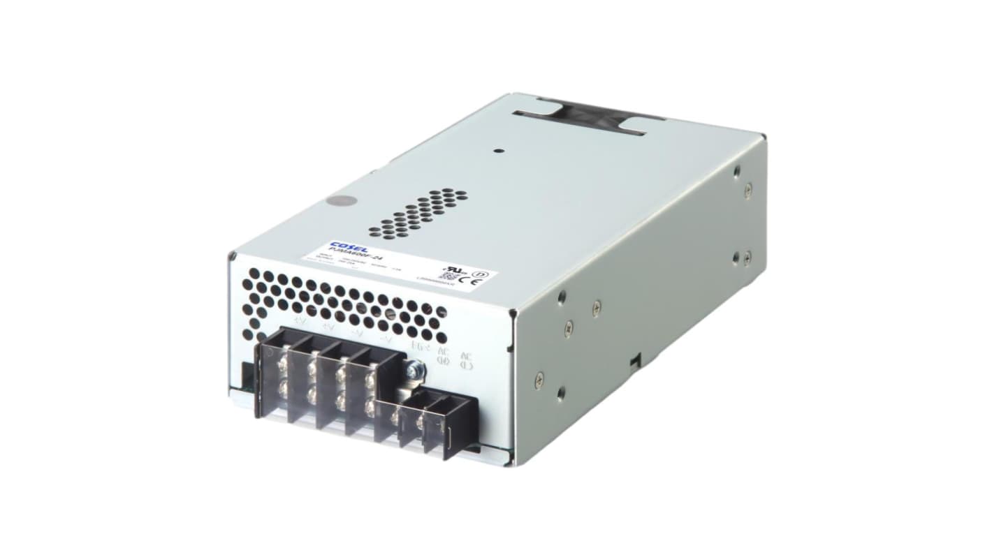 Cosel Switching Power Supply, PJMA600F-24, 24V, 25A, 600W, 1 Output, 85 → 264V ac Input Voltage