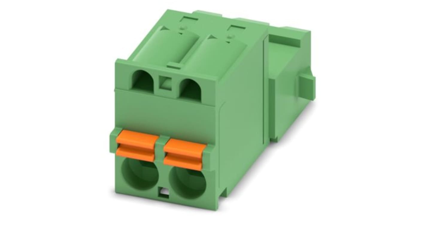 Phoenix Contact PCB Terminal Block, 2-Contact, 5.08mm Pitch, Push-In, 1-Row, Socket Termination