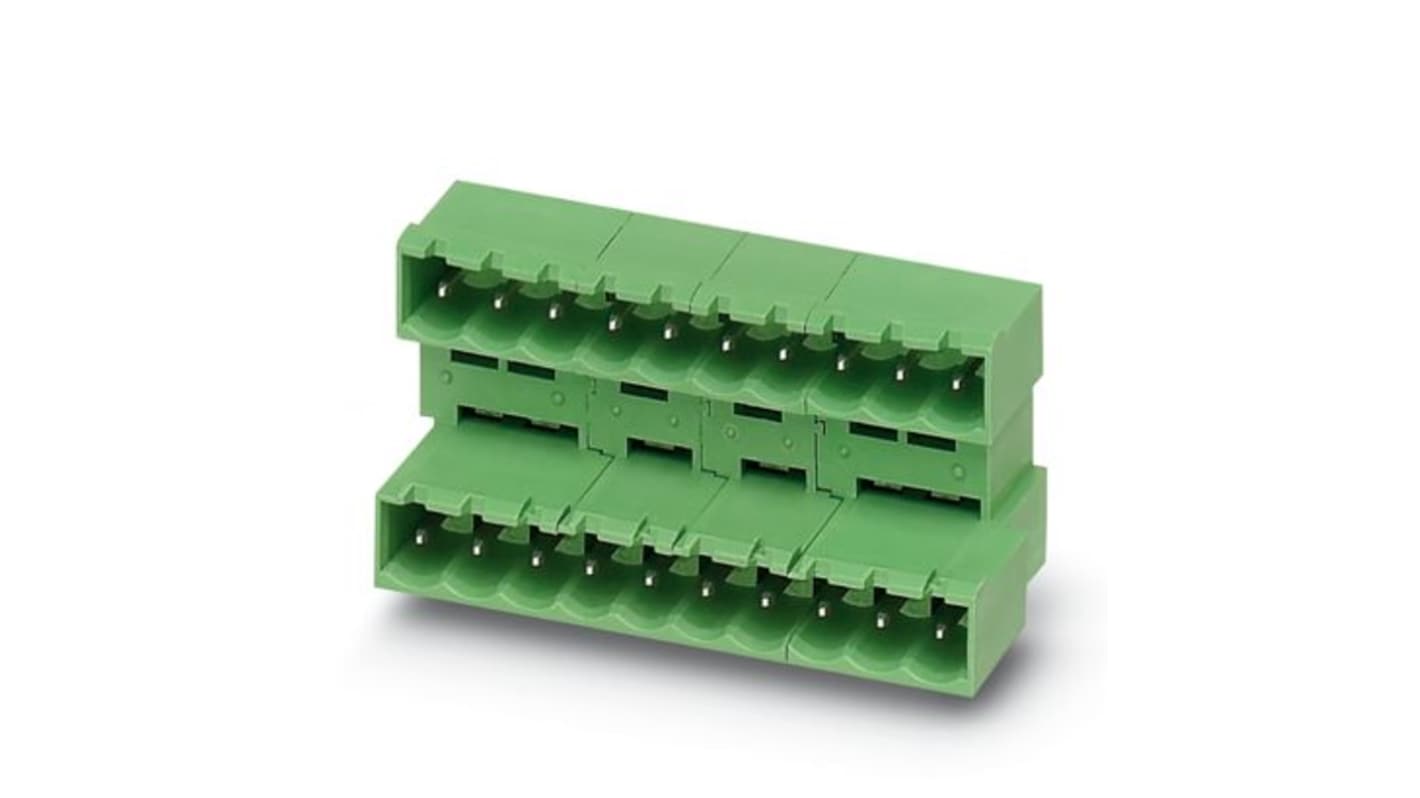 Phoenix Contact Right Angle Solder Mount PCB Header, 10 Contact(s), 5.08mm Pitch, 2 Row(s), Shrouded