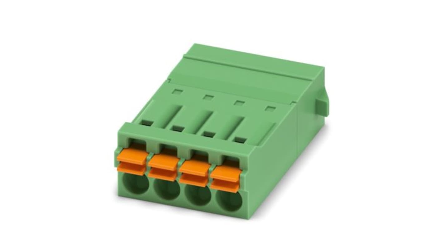 Phoenix Contact PCB Connector, 4-Contact, 3.5mm Pitch, PCB Mount, 1-Row, Push In Spring Termination