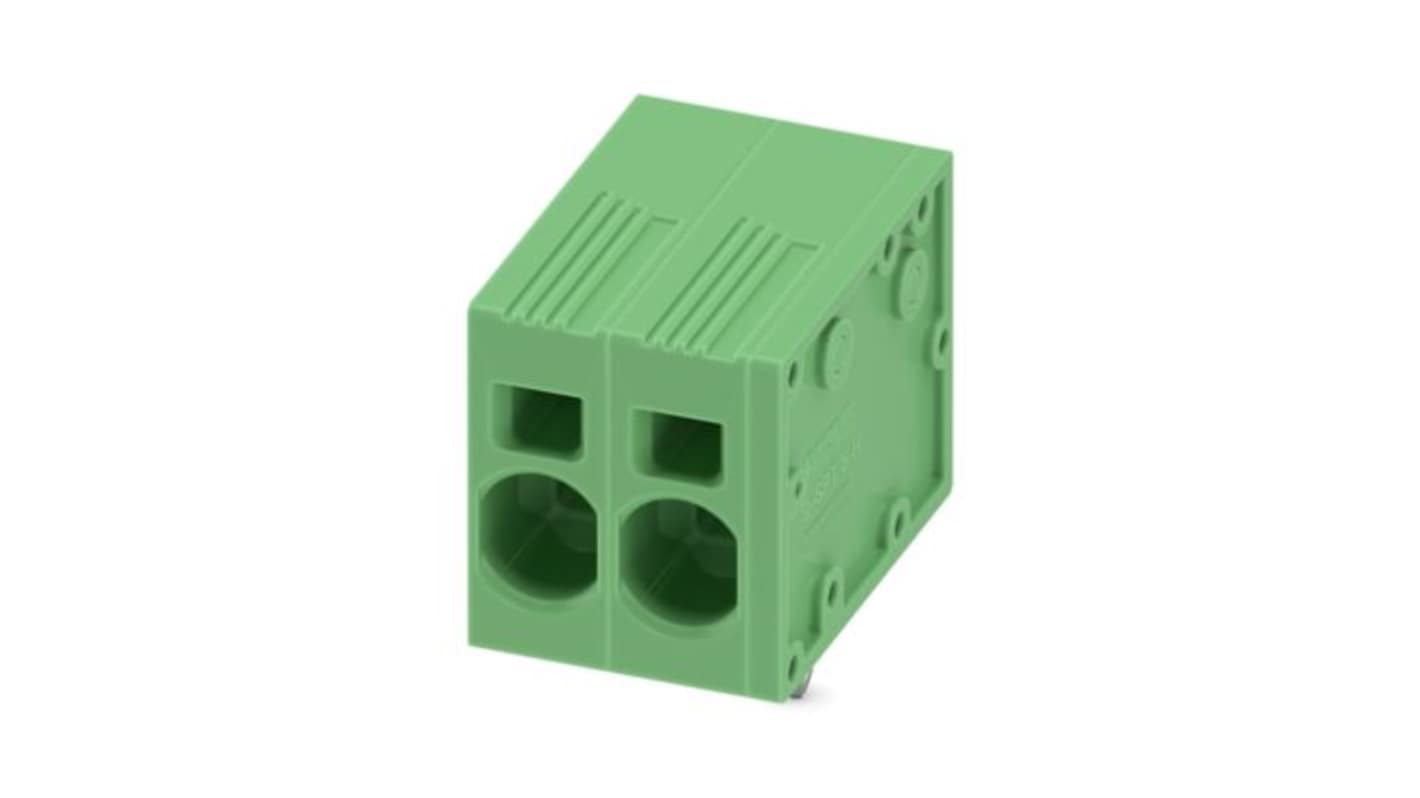 Phoenix Contact PCB Terminal Block, 2-Contact, 7.5mm Pitch, Wave Soldering, 1-Row, Push In Spring Termination