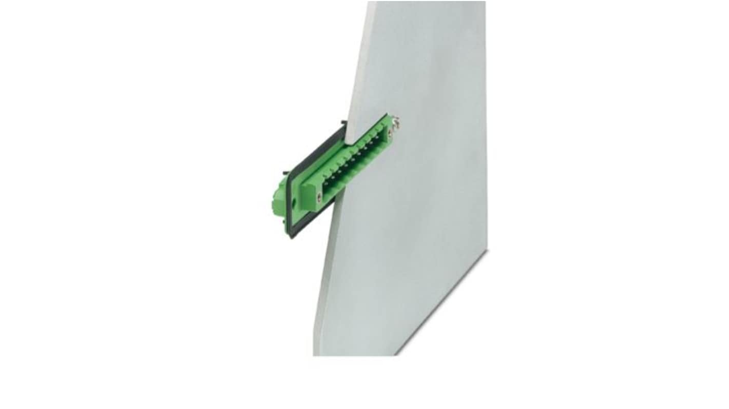 Phoenix Contact, 5.08mm Pitch, DFK, 16 Way, , Pluggable Terminal Block, Feed Through Header, Flange Mount, Plug In,