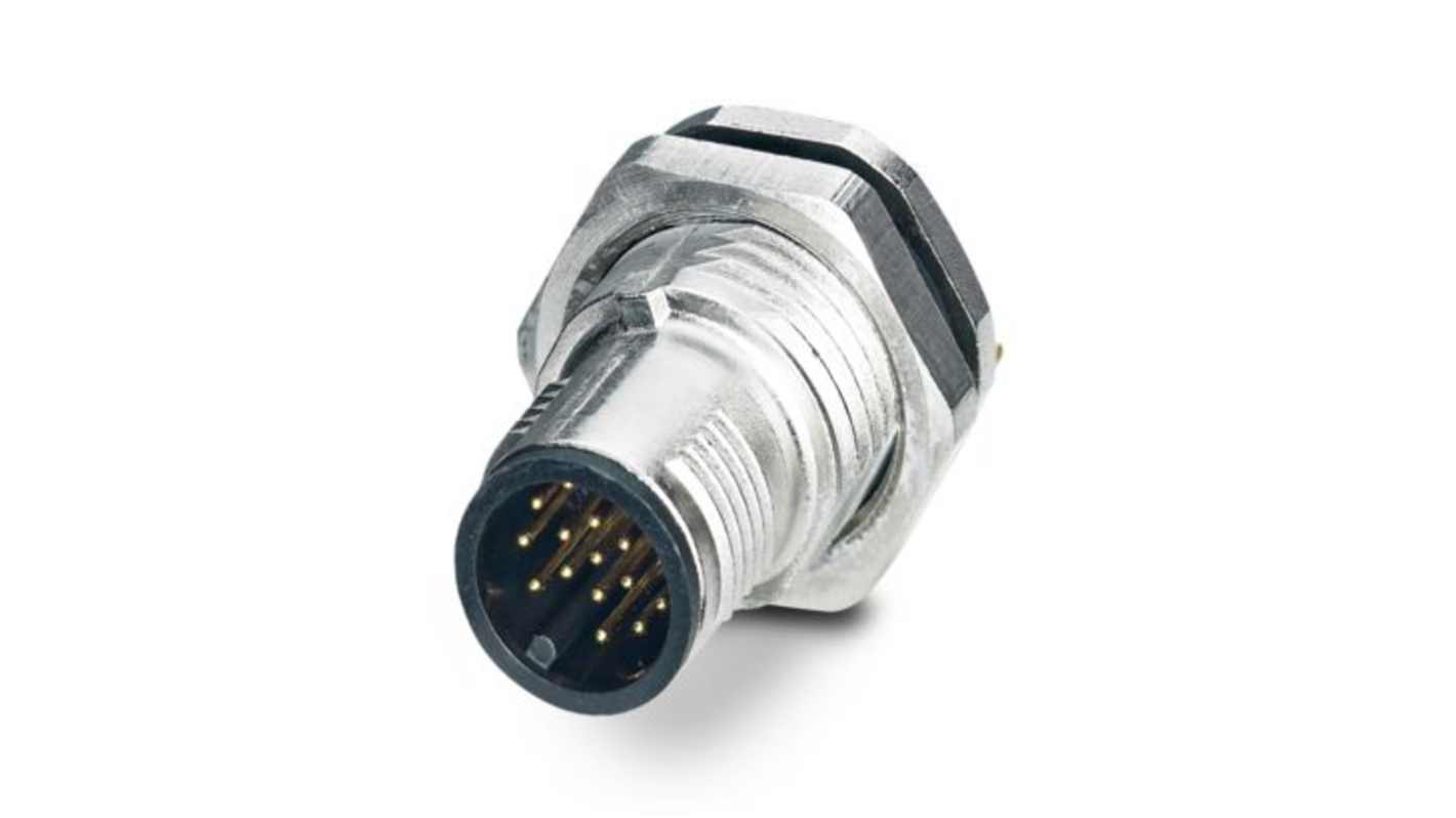 Phoenix Contact Circular Connector, 17 Contacts, Plug-In, M12 Connector, Plug, Male, IP65, IP67, SACC Series
