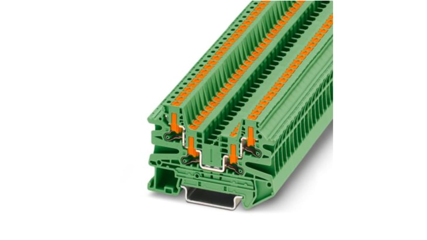 Phoenix Contact 1291513 Green, 2.5mm², 1-Level, Push In Termination