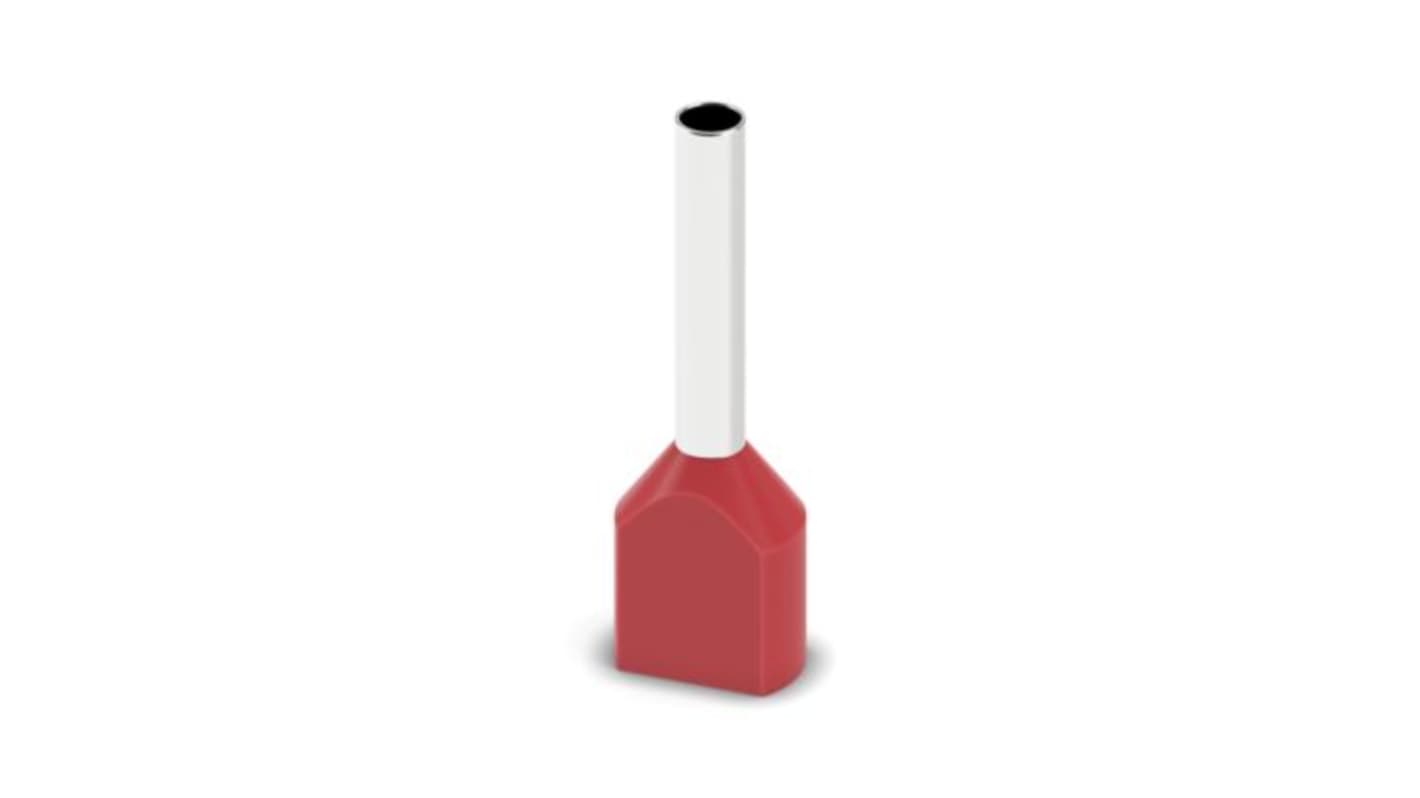 Phoenix Contact Insulated Ferrule, 12mm Pin Length, 2.3mm Pin Diameter, Red