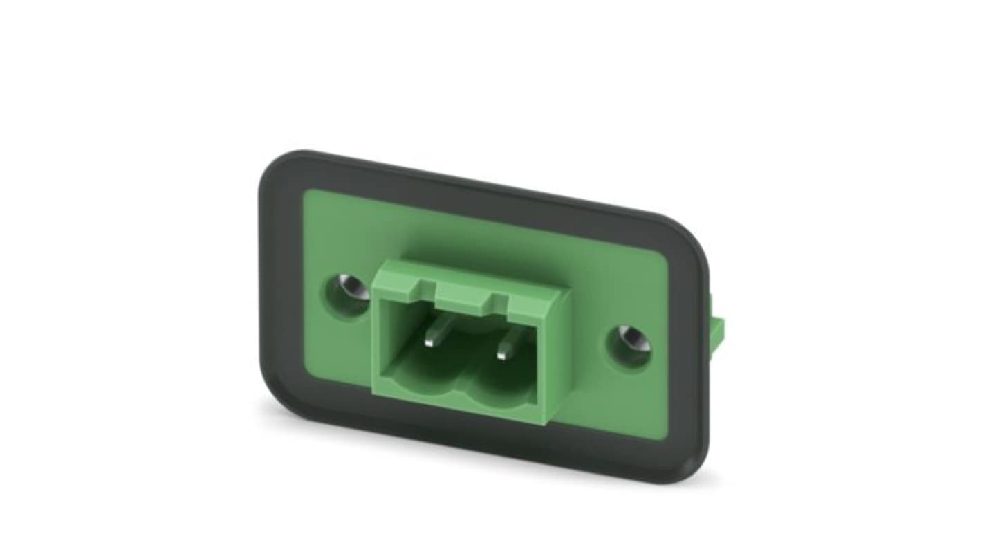 Phoenix Contact, 5.08mm Pitch, 2 Way, , Pluggable Terminal Block, Feed Through Header, Flange Mount, Plug In, Push In