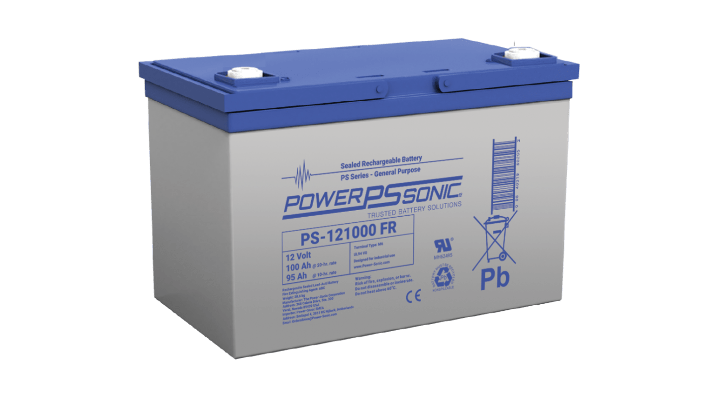 Power Sonic 12V M6 Sealed Lead Acid Battery, 100Ah