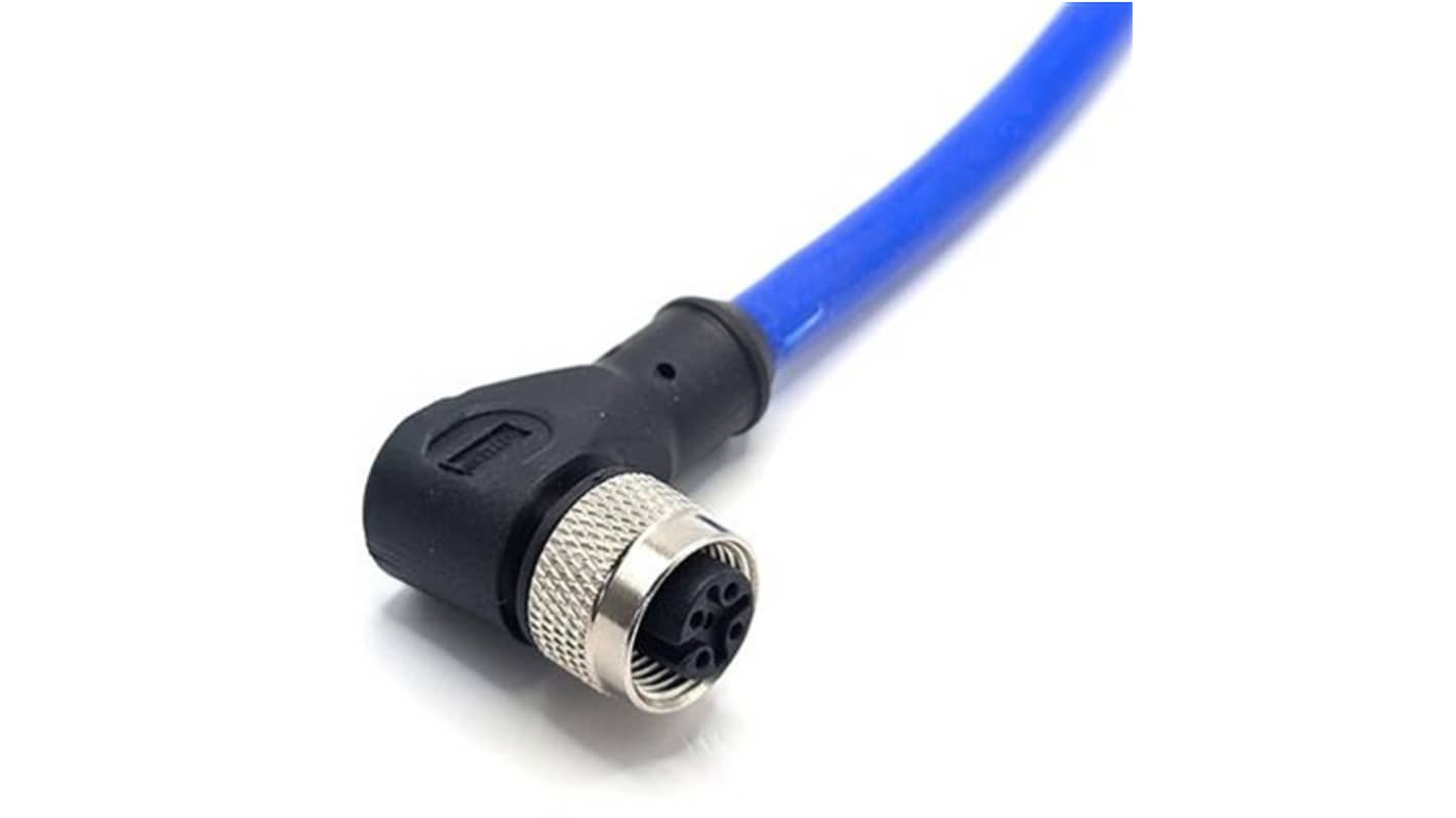 Mueller Electric Right Angle Female 5 way M12 to Free Ends Actuator/Sensor Cable, 5m