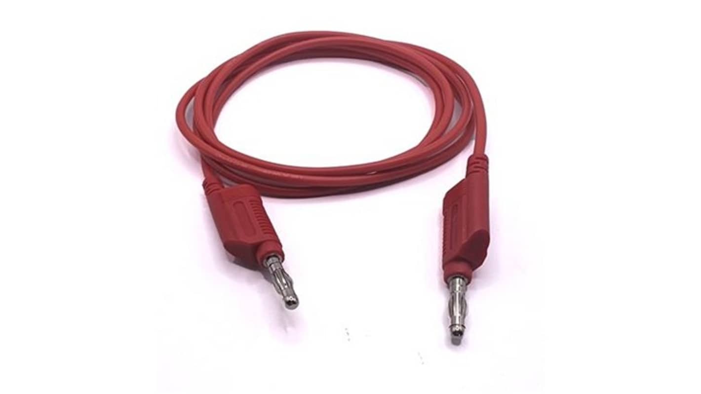 Mueller Electric Red Male Banana Connector, 4 mm Connector, Plug-In Termination, 19A, 60V