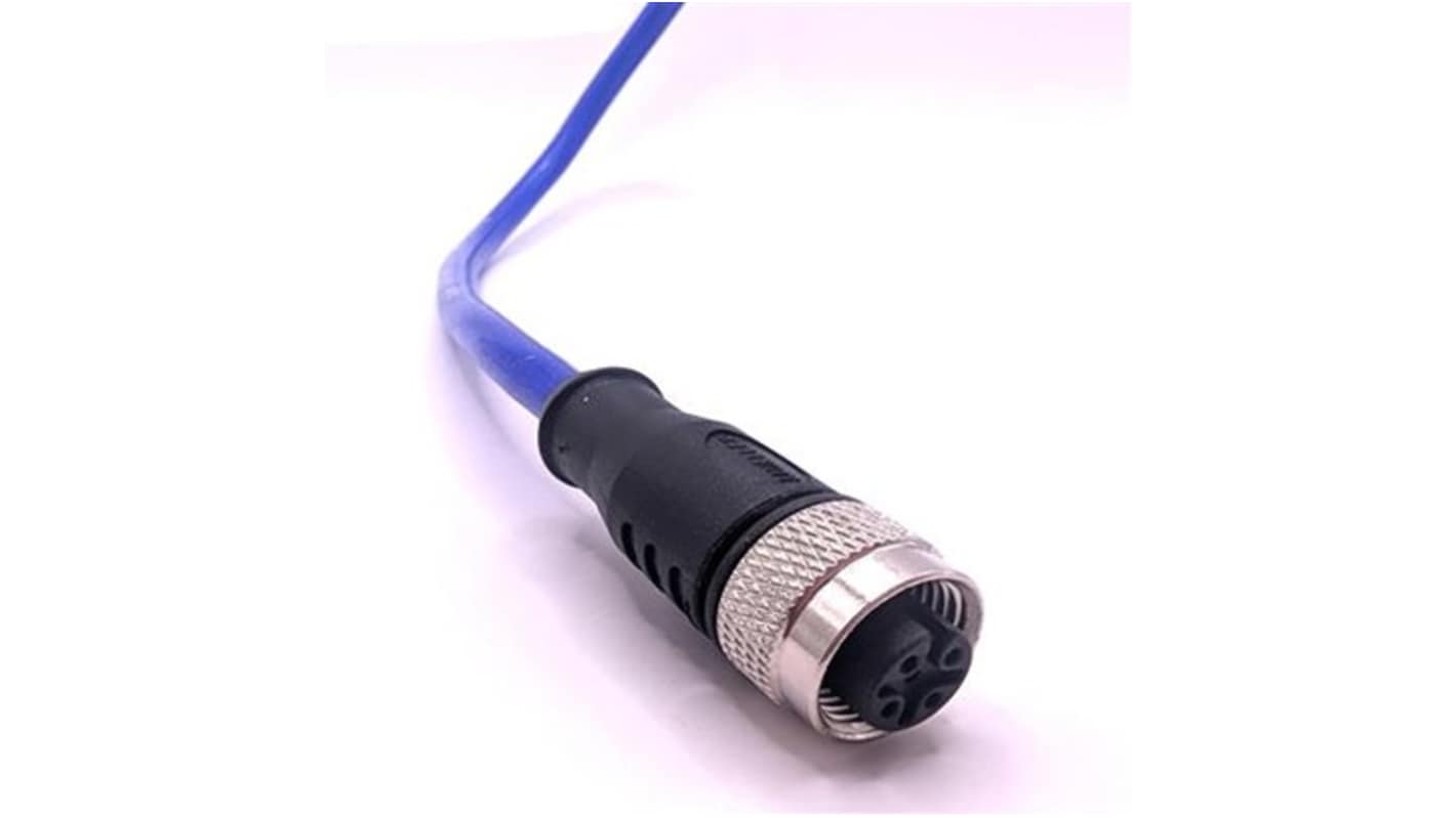 Mueller Electric Straight Female 4 way M12 to Free Ends Actuator/Sensor Cable, 5m
