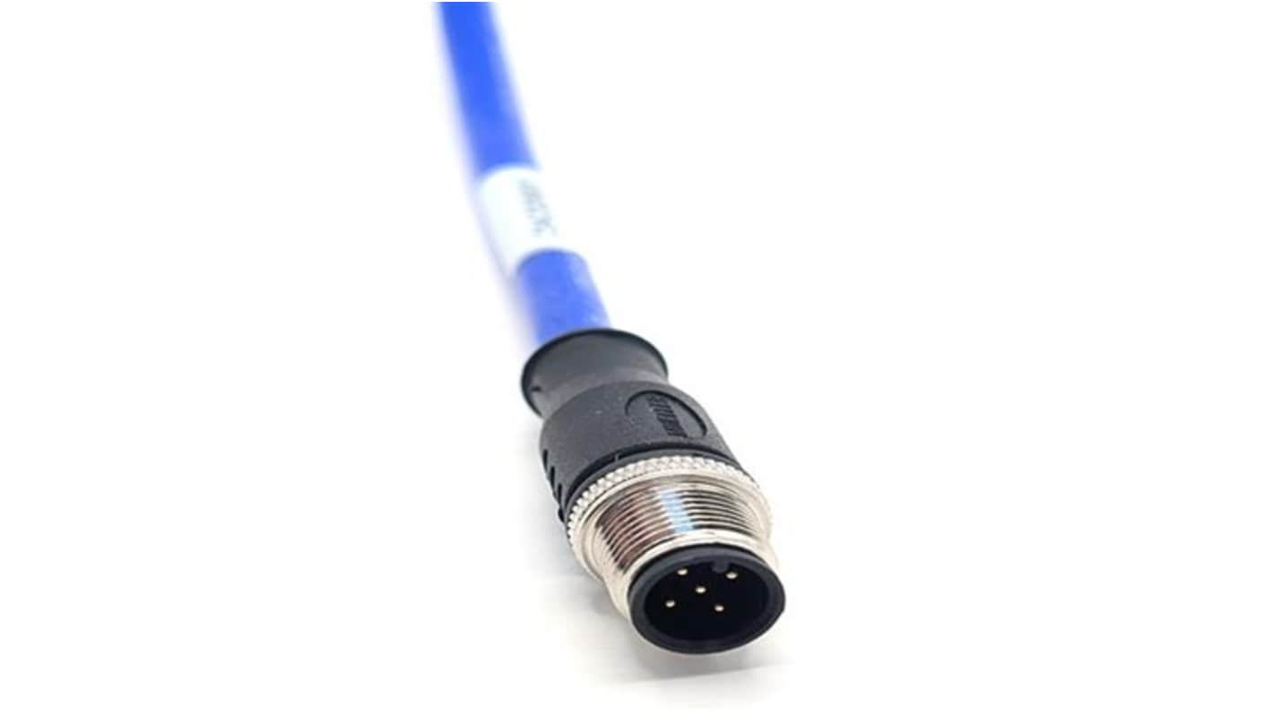 Mueller Electric Straight Male 5 way M12 to Free Ends Actuator/Sensor Cable, 5m