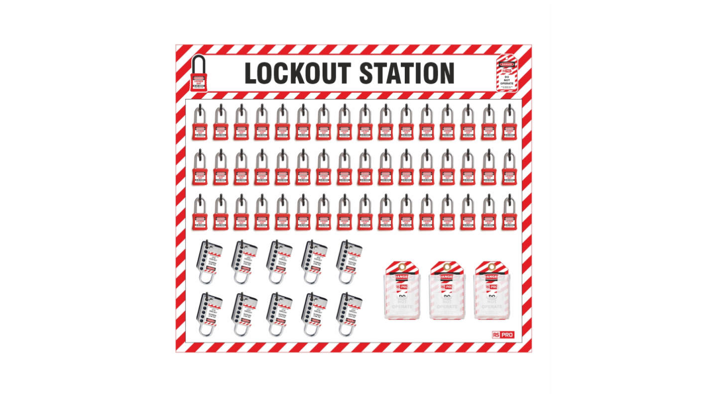 RS PRO 48 Padlock Lockout Station