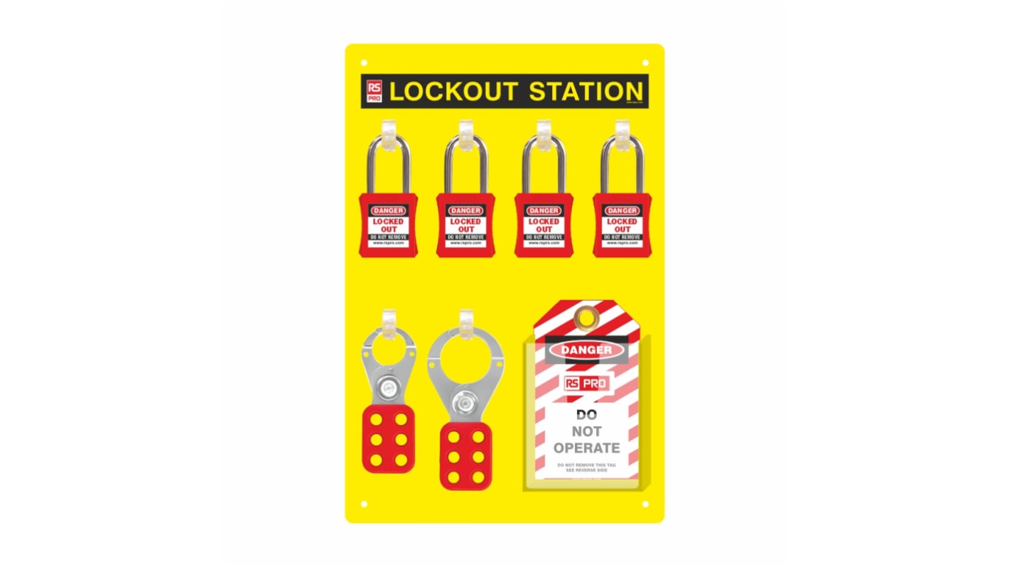 RS PRO 4 Padlock Lockout Station