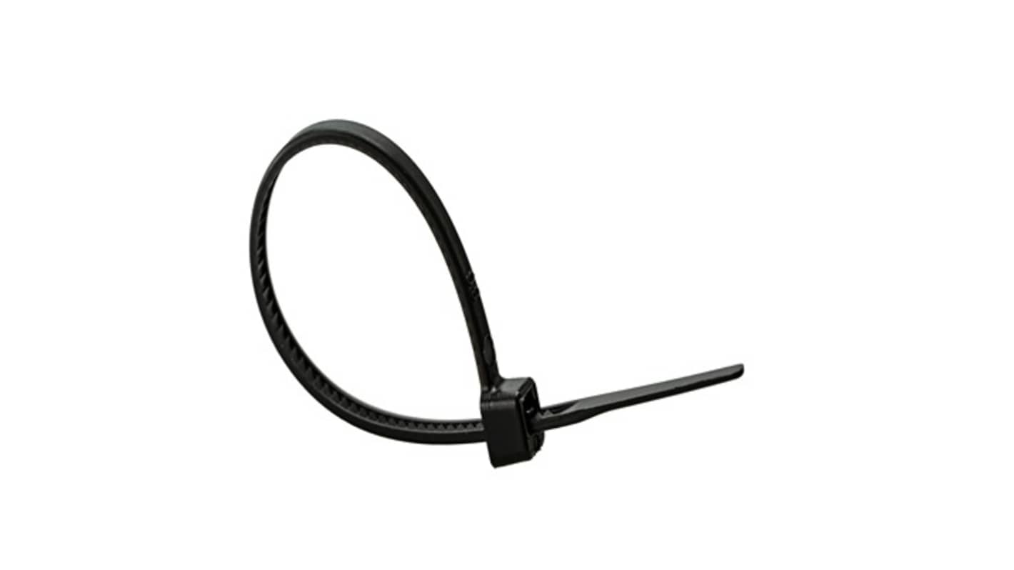 RS PRO Cable Ties, 100mm x 2.5 mm, Black Nylon, Pk-1000