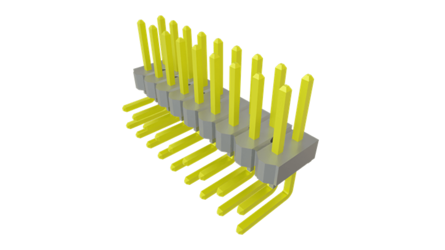Samtec TSW Series Vertical Through Hole PCB Header, 18 Contact(s), 2.54mm Pitch, 2 Row(s), Unshrouded