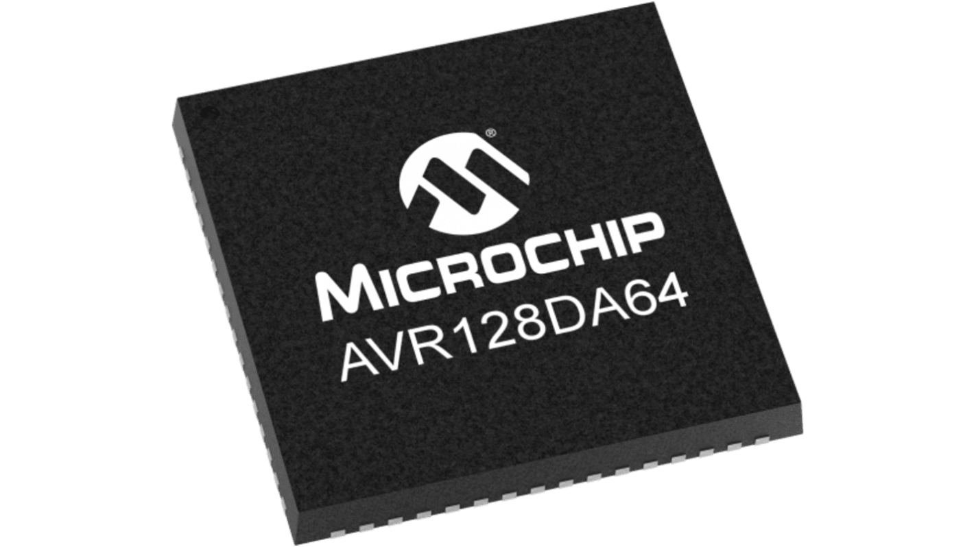 Microchip, 8bit AVR CPU, AVR Microcontroller, 24MHz, 128 KB Flash, 64-Pin VQFN