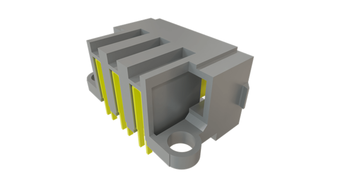 Samtec MPT Series Right Angle Through Hole PCB Header, 3 Contact(s), 5mm Pitch, 1 Row(s), Shrouded