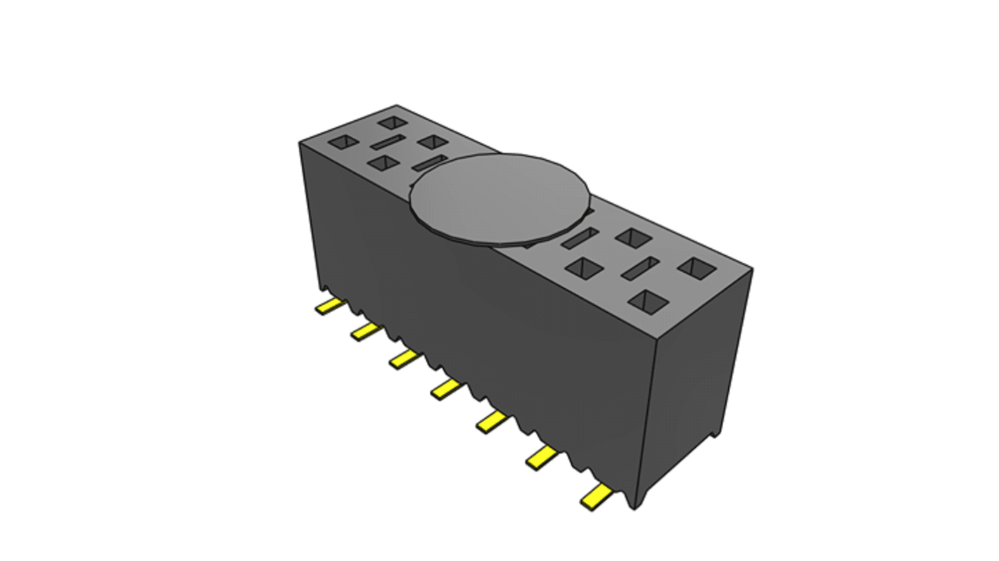 Samtec SSM Series Vertical Surface Mount PCB Socket, 14-Contact, 2-Row, 2.54mm Pitch, SMT Termination