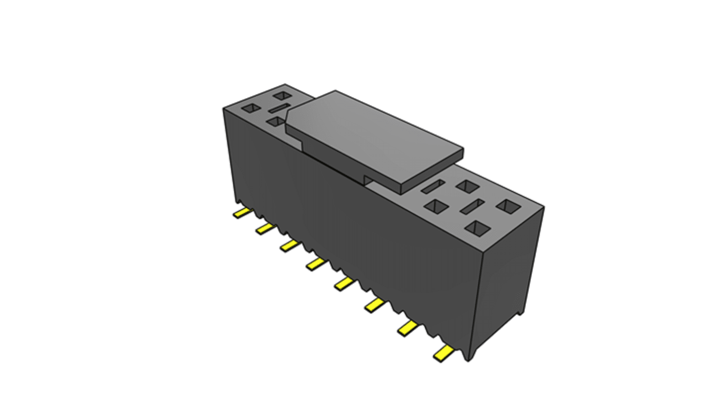 Samtec SSM Series Vertical Surface Mount PCB Socket, 16-Contact, 2-Row, 2.54mm Pitch, SMT Termination