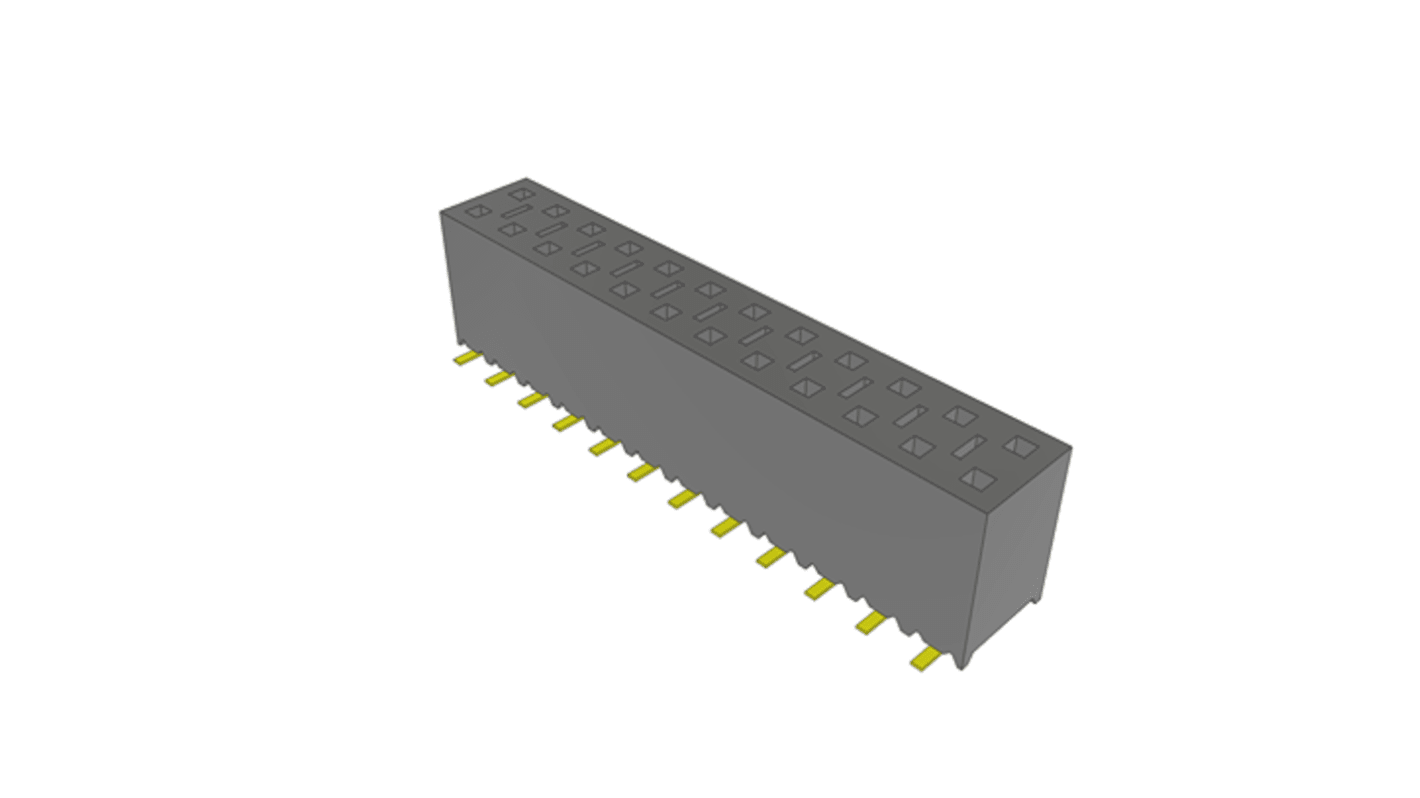 Samtec SSM Series Vertical Surface Mount PCB Socket, 24-Contact, 2-Row, 2.54mm Pitch, SMT Termination