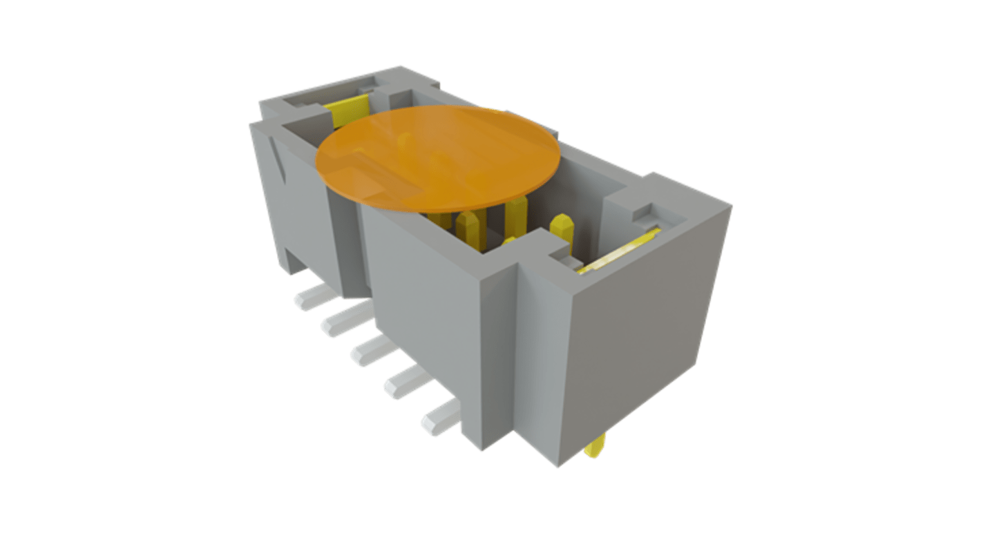 Samtec T2M Series Vertical Surface Mount PCB Header, 10 Contact(s), 2mm Pitch, 2 Row(s), Shrouded