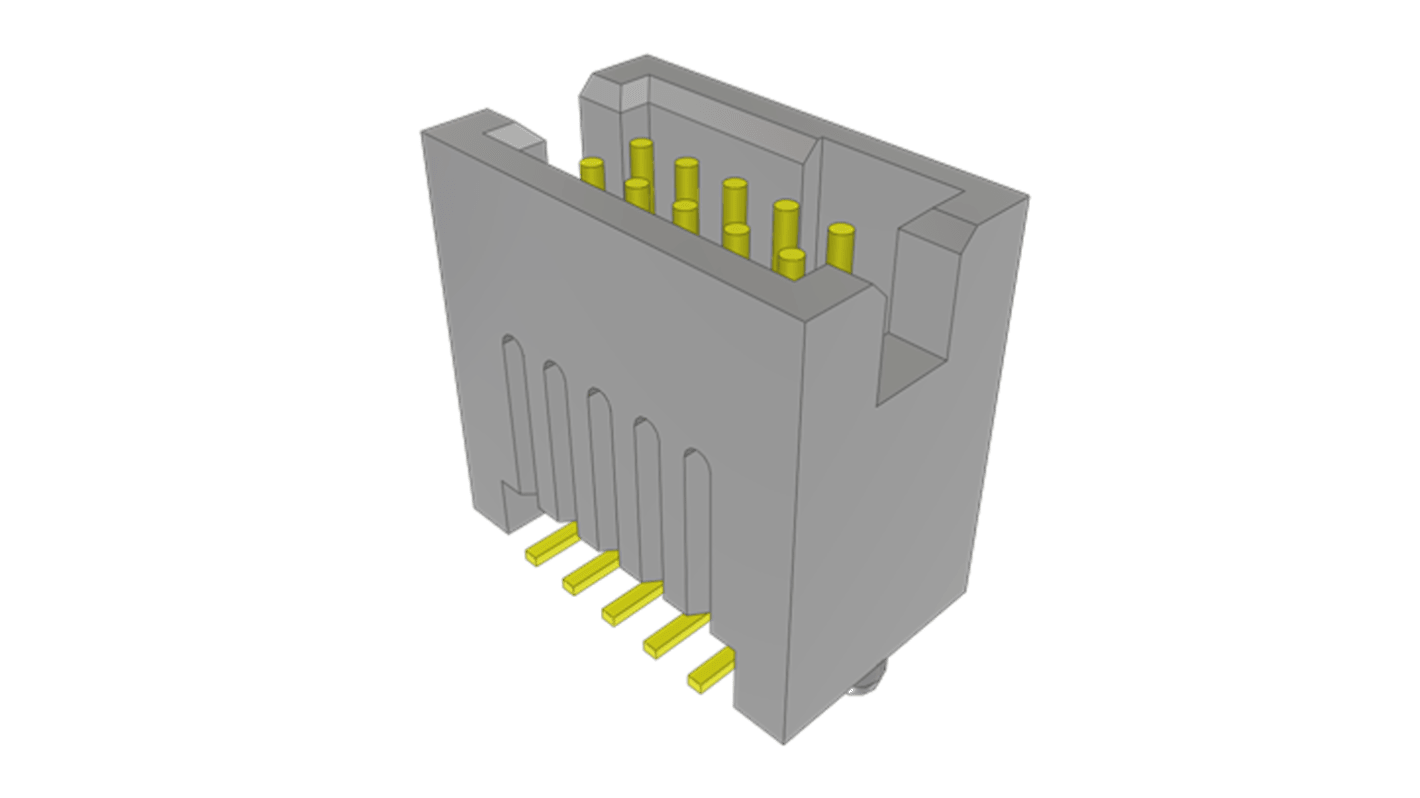 Samtec TFC Series Vertical Surface Mount PCB Header, 10 Contact(s), 1.27mm Pitch, 2 Row(s), Shrouded