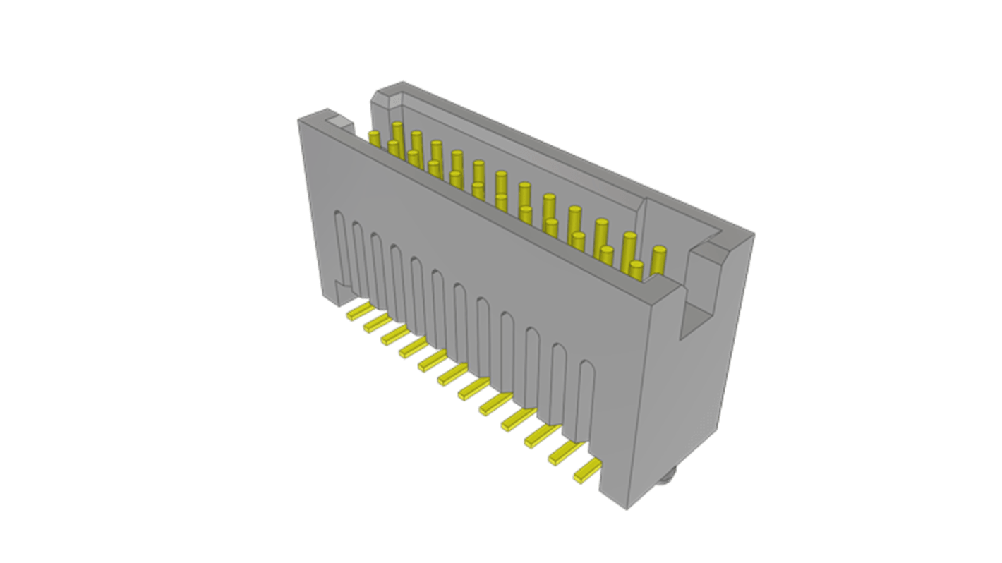 Samtec TFC Series Vertical Surface Mount PCB Header, 24 Contact(s), 1.27mm Pitch, 2 Row(s), Shrouded