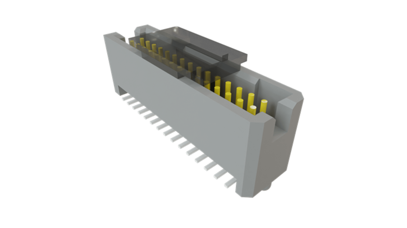 Samtec TFM Series Vertical Surface Mount PCB Header, 30 Contact(s), 1.27mm Pitch, 2 Row(s), Shrouded