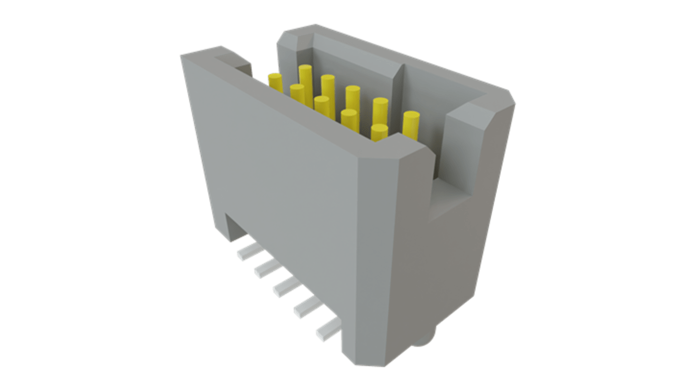 Samtec TFM Series Vertical Surface Mount PCB Header, 10 Contact(s), 1.27mm Pitch, 2 Row(s), Shrouded