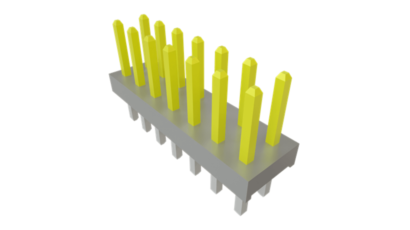 Samtec TMM Series Vertical Through Hole PCB Header, 14 Contact(s), 2mm Pitch, 2 Row(s), Unshrouded