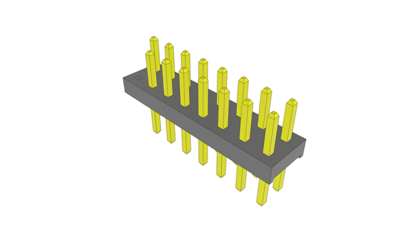 Samtec TMM Series Vertical Through Hole PCB Header, 16 Contact(s), 2mm Pitch, 2 Row(s), Unshrouded