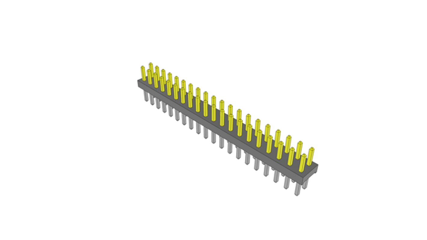 Samtec TMM Series Vertical Through Hole PCB Header, 40 Contact(s), 2mm Pitch, 2 Row(s), Unshrouded