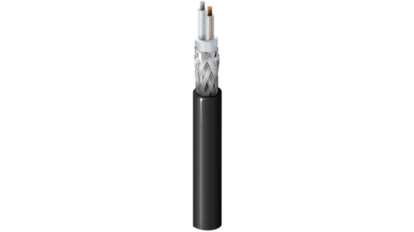 Belden, 9207NH series Copper Braid Black Twinaxial Cable, 8.6mm OD 500m, 100 Ω impedance